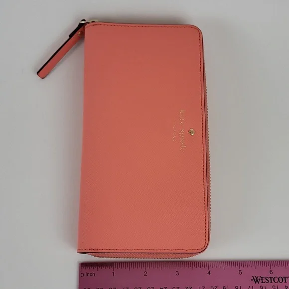 Kate Spade Mikas Pond Stacy in Guava Long Wallet - Picture 4 of 9